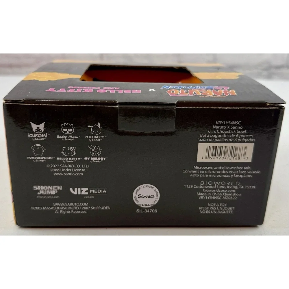 Hello Kitty And Friends X Naruto Shippuden 20oz ceramic Ramen Bowl w/Chopsticks